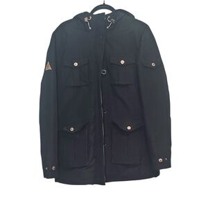 💚 Woods Black Hooded Jacket, Size L
